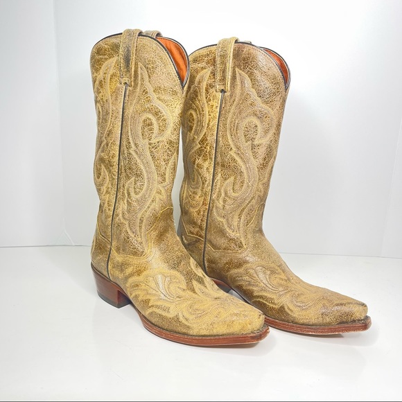 DAN POST Cowboy Boots Size 9 Tan Style 2231 - Picture 3 of 16